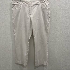 7th Avenue Suiting NYC Capri Dress Pants Womens 14 White Straight Leg Stretch‎